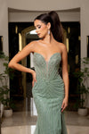Cargar imagen en el visor de la galería, LA8296 Wholesale Strapless Sequin Beaded Mermaid Prom Dress with Sweetheart Neckline &amp; High Slit - - Long Prom Dress LA Merchandise