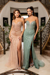 Cargar imagen en el visor de la galería, LA8296 Wholesale Strapless Sequin Beaded Mermaid Prom Dress with Sweetheart Neckline &amp; High Slit - - Long Prom Dress LA Merchandise