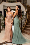 Cargar imagen en el visor de la galería, LA8296 Wholesale Strapless Sequin Beaded Mermaid Prom Dress with Sweetheart Neckline &amp; High Slit - - Long Prom Dress LA Merchandise