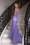 Load image into Gallery viewer, Wholesale Beaded Mermaid Evening Gown Sheer Corset Bodice Off-Shoulder Dress by LAF8430