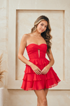 Cargar imagen en el visor de la galería, Wholesale Strapless Tiered Ruffle Sweetheart Homecoming Dress By LAA2063S - - LAA