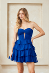 Cargar imagen en el visor de la galería, Wholesale Strapless Tiered Ruffle Sweetheart Homecoming Dress By LAA2063S - - LAA