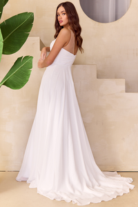 Wholesale Bridal Dress Sleeveless Illusion A-Line Gown By LAA3023
