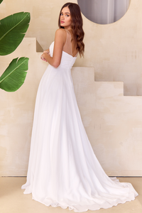 Wholesale Bridal Dress Sleeveless Illusion A-Line Gown By LAA3023