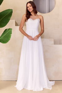 Wholesale Bridal Dress Sleeveless Illusion A-Line Gown By LAA3023