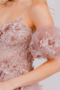 Wholesale Evening Dress Corset boning A-Line Long Prom Gown By LAA3041