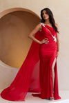 Load image into Gallery viewer, Wholesale Red Carpet Dress Asymmetrical Mermaid Prom Gown By LAA7056