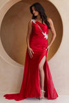 Load image into Gallery viewer, Wholesale Red Carpet Dress Asymmetrical Mermaid Prom Gown By LAA7056