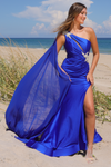 Load image into Gallery viewer, Wholesale Red Carpet Dress Asymmetrical Mermaid Prom Gown By LAA7056