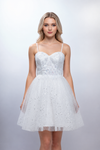 Cargar imagen en el visor de la galería, LAHS2828J Wholesale Butterfly Sequin Homecoming Dress Glitter Tulle Fit-and-Flare Cocktail Dress - OFF WHITE - Short Cocktail Dress LAH