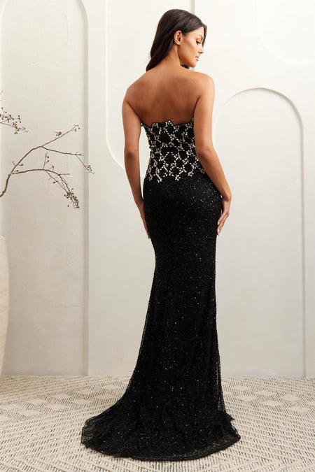 Wholesale Long Prom Dress Strapless Mermaid Evening Gown By LAAIN2001