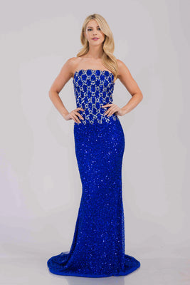 Wholesale Long Prom Dress Strapless Mermaid Evening Gown By LAAIN2001
