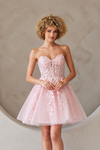 Cargar imagen en el visor de la galería, Wholesale Cocktail Sweetheart Strapless Homecoming Dress By LAABZ9024S - BLUSH - LAA
