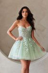 Cargar imagen en el visor de la galería, Wholesale Cocktail Sweetheart Strapless Homecoming Dress By LAABZ9024S - SAGE - LAA