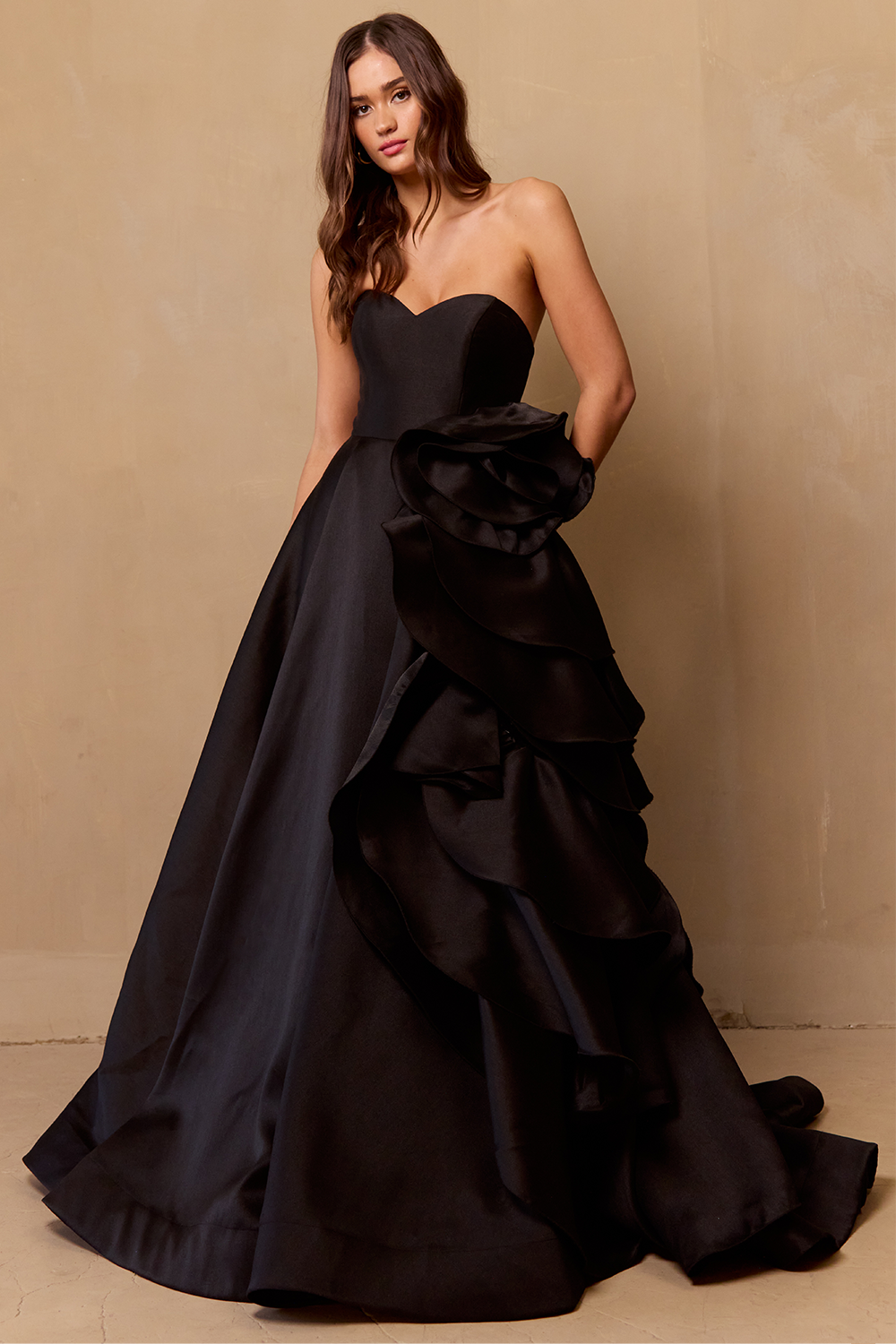 Wholesale Gala Dress Layered Ruffles A-Line Formal Gown By LAASU085