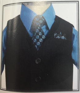 LA Merchandise LADBG688 4 pc Pin striped Formal Boys Suit - TURQUOISE - Boys suits LA Merchandise