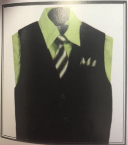 LA Merchandise LADBG688 4 pc Pin striped Formal Boys Suit - LIME GREEN - Boys suits LA Merchandise