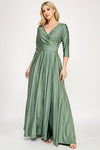 Load image into Gallery viewer, Wholesale Mother Of The Bride Dress 3/4 Sleeve A-Line Gown By LAF5243 - SAGE - Dress LAF