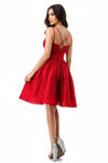 Load image into Gallery viewer, LAHS2750Y Wholesale Metallic Shimmer Fit-and-Flare Short Dress with Lace-Up Back Cocktail Dress