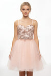 Load image into Gallery viewer, LAHS2828J Wholesale Butterfly Sequin Homecoming Dress Glitter Tulle Fit-and-Flare Cocktail Dress