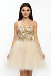 Load image into Gallery viewer, LAHS2828J Wholesale Butterfly Sequin Homecoming Dress Glitter Tulle Fit-and-Flare Cocktail Dress