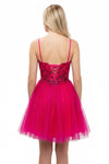 Load image into Gallery viewer, LAHS2828J Wholesale Butterfly Sequin Homecoming Dress Glitter Tulle Fit-and-Flare Cocktail Dress