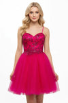 Load image into Gallery viewer, LAHS2828J Wholesale Butterfly Sequin Homecoming Dress Glitter Tulle Fit-and-Flare Cocktail Dress