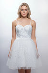 Load image into Gallery viewer, LAHS2828J Wholesale Butterfly Sequin Homecoming Dress Glitter Tulle Fit-and-Flare Cocktail Dress