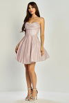 Load image into Gallery viewer, Wholesale Spaghetti Strap Sweetheart Corset Glitter A-Line Homecoming Cocktail Dress by LAL1080