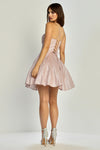 Load image into Gallery viewer, Wholesale Spaghetti Strap Sweetheart Corset Glitter A-Line Homecoming Cocktail Dress by LAL1080