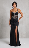 Load image into Gallery viewer, Wholesale Spaghetti Strap Corset Mermaid Prom Dress with Sheer Mesh Illusion Bodice by LAM-004