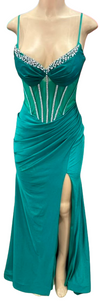 Load image into Gallery viewer, Wholesale Spaghetti Strap Corset Mermaid Prom Dress with Sheer Mesh Illusion Bodice by LAM-004