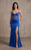 Load image into Gallery viewer, Wholesale Spaghetti Strap Corset Mermaid Prom Dress with Sheer Mesh Illusion Bodice by LAM-004