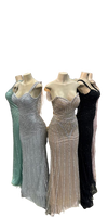 Load image into Gallery viewer, Sleeveless Beaded Mermaid Prom Dress Crystal Rhinestone Strapless Evening Gown by LAM-2653 - - Prom Dress LA Merchandise