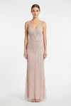 Load image into Gallery viewer, Sleeveless Beaded Mermaid Prom Dress Crystal Rhinestone Strapless Evening Gown by LAM-2653 - ROSE GOLD - Prom Dress LA Merchandise