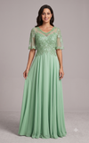 Load image into Gallery viewer, Wholesale Beaded Lace Applique A-Line Formal Dress with Illusion Sweetheart Neckline by LAM-2654
