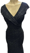 Load image into Gallery viewer, Wholesale Fully Beaded Sequin Sheath V-Neck Cap Sleeve Prom Evening Gown by LAM2674