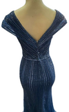 Load image into Gallery viewer, Wholesale Fully Beaded Sequin Sheath V-Neck Cap Sleeve Prom Evening Gown by LAM2674