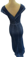 Load image into Gallery viewer, Wholesale Fully Beaded Sequin Sheath V-Neck Cap Sleeve Prom Evening Gown by LAM2674