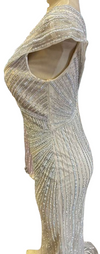 Load image into Gallery viewer, Wholesale Fully Beaded Sequin Sheath V-Neck Cap Sleeve Prom Evening Gown by LAM2674
