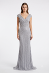Load image into Gallery viewer, Wholesale Fully Beaded Sequin Sheath V-Neck Cap Sleeve Prom Evening Gown by LAM2674