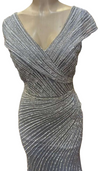 Load image into Gallery viewer, Wholesale Fully Beaded Sequin Sheath V-Neck Cap Sleeve Prom Evening Gown by LAM2674
