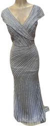 Load image into Gallery viewer, Wholesale Fully Beaded Sequin Sheath V-Neck Cap Sleeve Prom Evening Gown by LAM2674