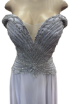 Load image into Gallery viewer, Off-Shoulder Beaded Chiffon A-Line Mother of the Bride Dress with Cap Sleeve by LAM-2677 - - Mother of he Bride Dress LA Merchandise