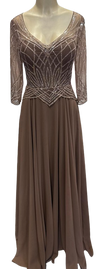 Load image into Gallery viewer, Wholesale Long Sleeve Deep V-Neck Beaded Illusion Lace A-Line Mother of the Bride by LAM-2678 - - Mother of he Bride Dress LA Merchandise