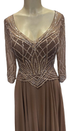 Load image into Gallery viewer, Wholesale Long Sleeve Deep V-Neck Beaded Illusion Lace A-Line Mother of the Bride by LAM-2678 - - Mother of he Bride Dress LA Merchandise