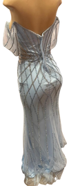 Load image into Gallery viewer, Beaded Diamond Mermaid Prom Dress with Cold-Shoulder Flutter Sleeves &amp; High Slit by LAM-2679 - - Prom Dress LA Merchandise