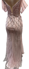 Load image into Gallery viewer, Beaded Diamond Mermaid Prom Dress with Cold-Shoulder Flutter Sleeves &amp; High Slit by LAM-2679 - - Prom Dress LA Merchandise