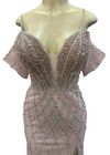 Load image into Gallery viewer, Beaded Diamond Mermaid Prom Dress with Cold-Shoulder Flutter Sleeves &amp; High Slit by LAM-2679 - - Prom Dress LA Merchandise