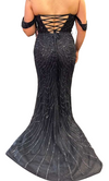 Load image into Gallery viewer, Wholesale Off-Shoulder Sequin Mermaid Prom Dress V-Neck Illusion Lace-Up Corset Back by LAM2685 - - Prom Dress LA Merchandise